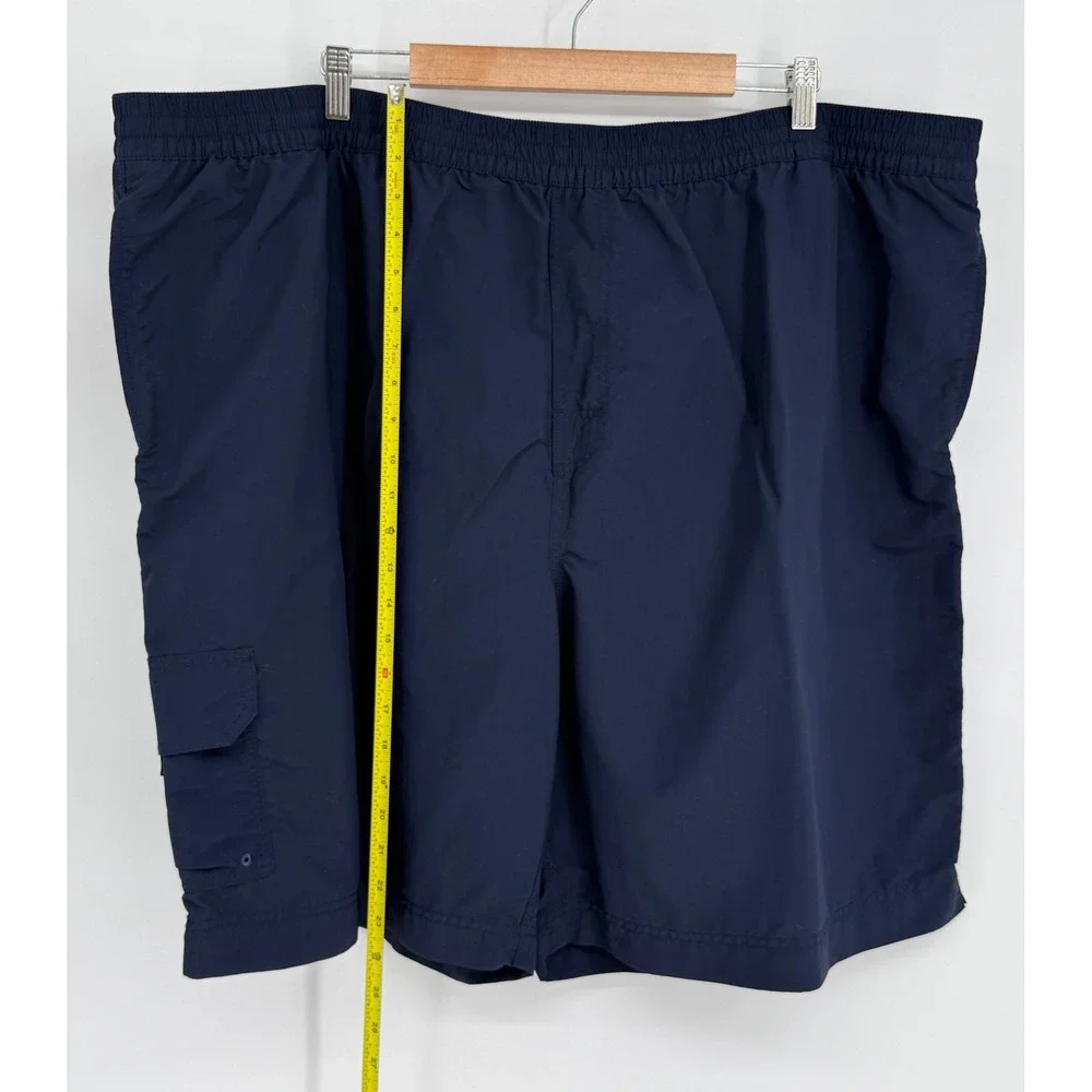 Caribbean Swimwear Mens Sz 4XB Navy Blue Cargo Swim Trunks Mesh Lined Big & Tall